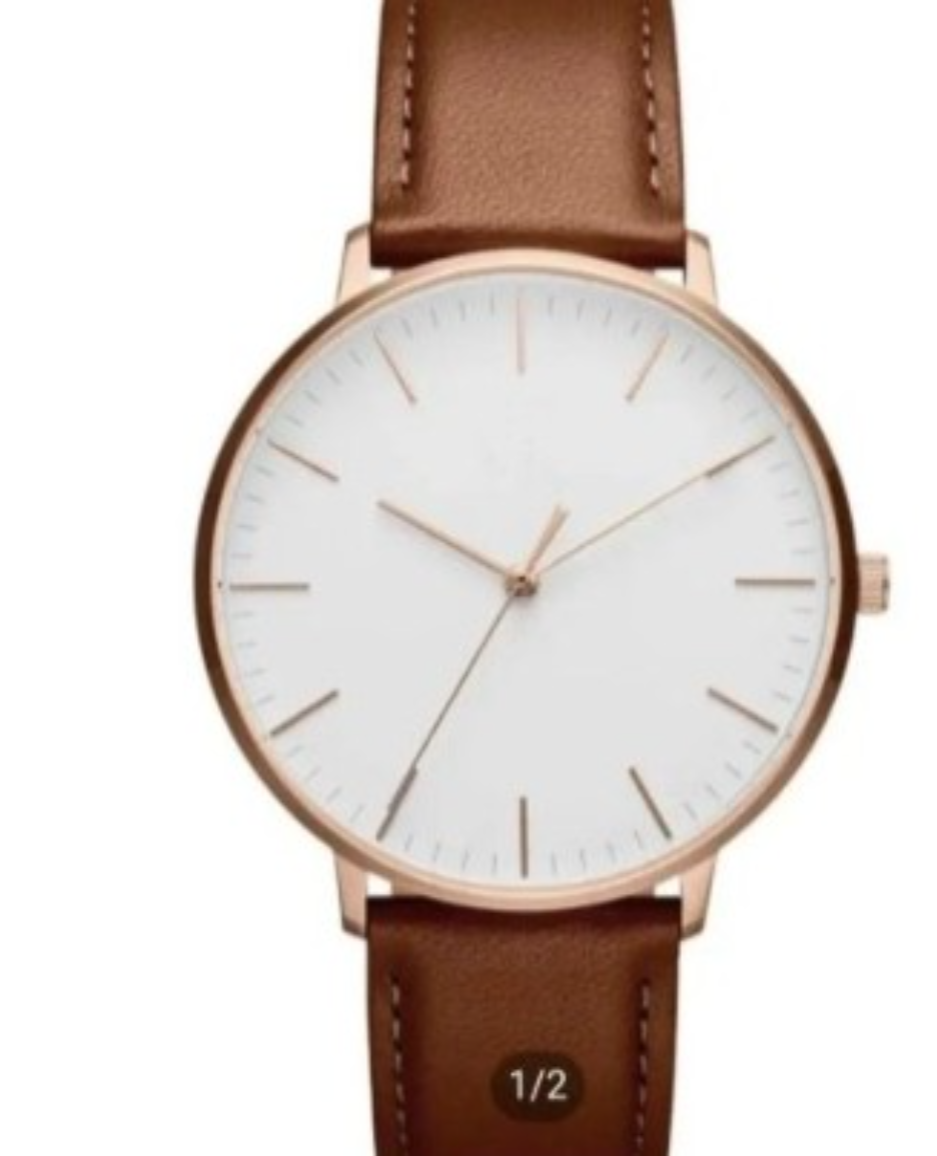DW Leather Strap Men Wrist Watch Analog Brown Leather Luxury Wrist Watch Stainless steel Smart Watch Leather Straps