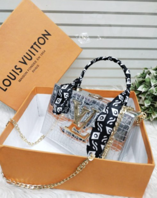 Luxury Croc-Textured Handbag with LV Accent – Style Hub Exclusive