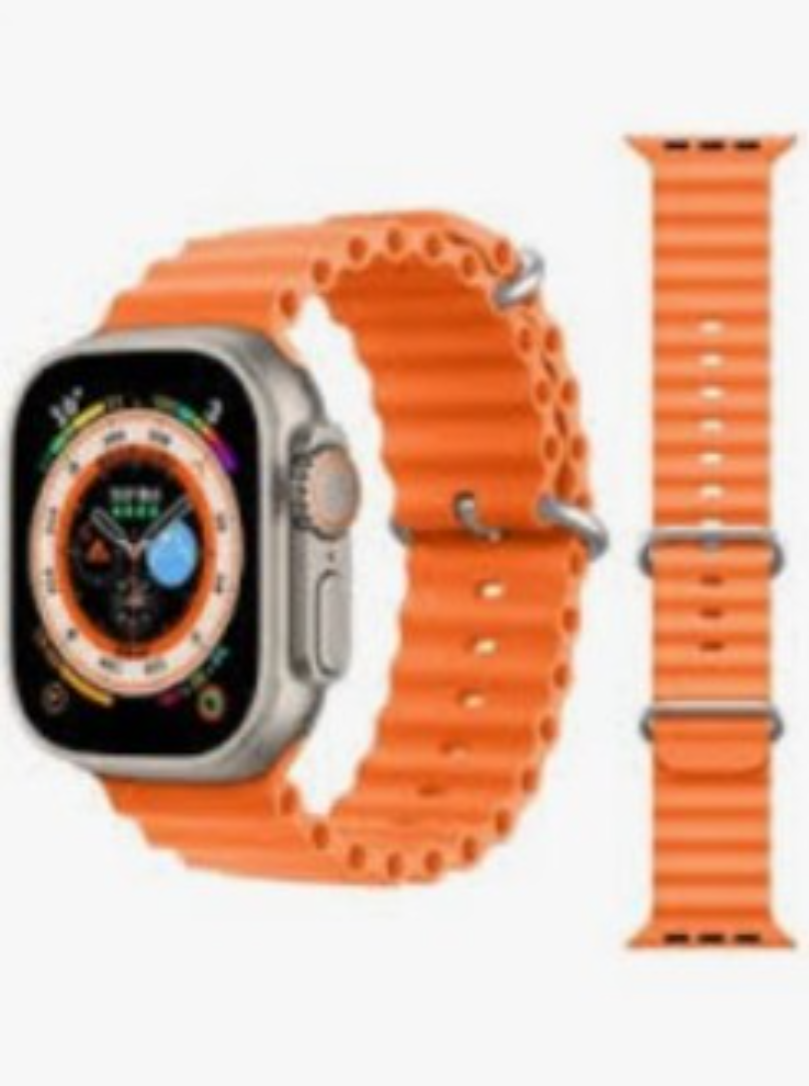 Stylish Replica Smartwatch with Orange Strap
